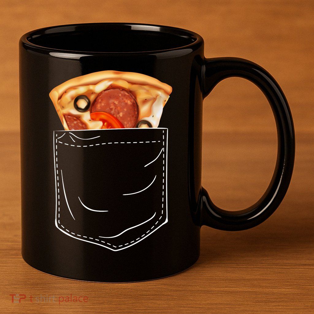 Pocket Pizza Slice 11oz C Handle Ceramic Mug