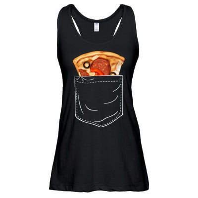 Pocket Pizza Slice Ladies Essential Flowy Tank