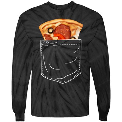 Pocket Pizza Slice Tie-Dye Long Sleeve Shirt