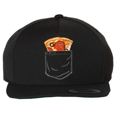 Pocket Pizza Slice Wool Snapback Cap