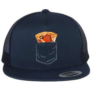 Pocket Pizza Slice Flat Bill Trucker Hat