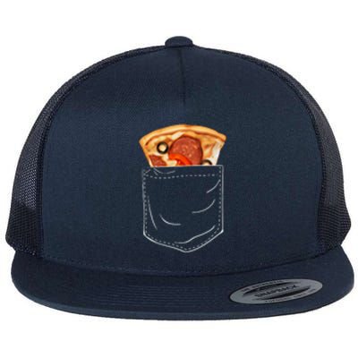 Pocket Pizza Slice Flat Bill Trucker Hat