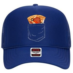 Pocket Pizza Slice High Crown Mesh Back Trucker Hat