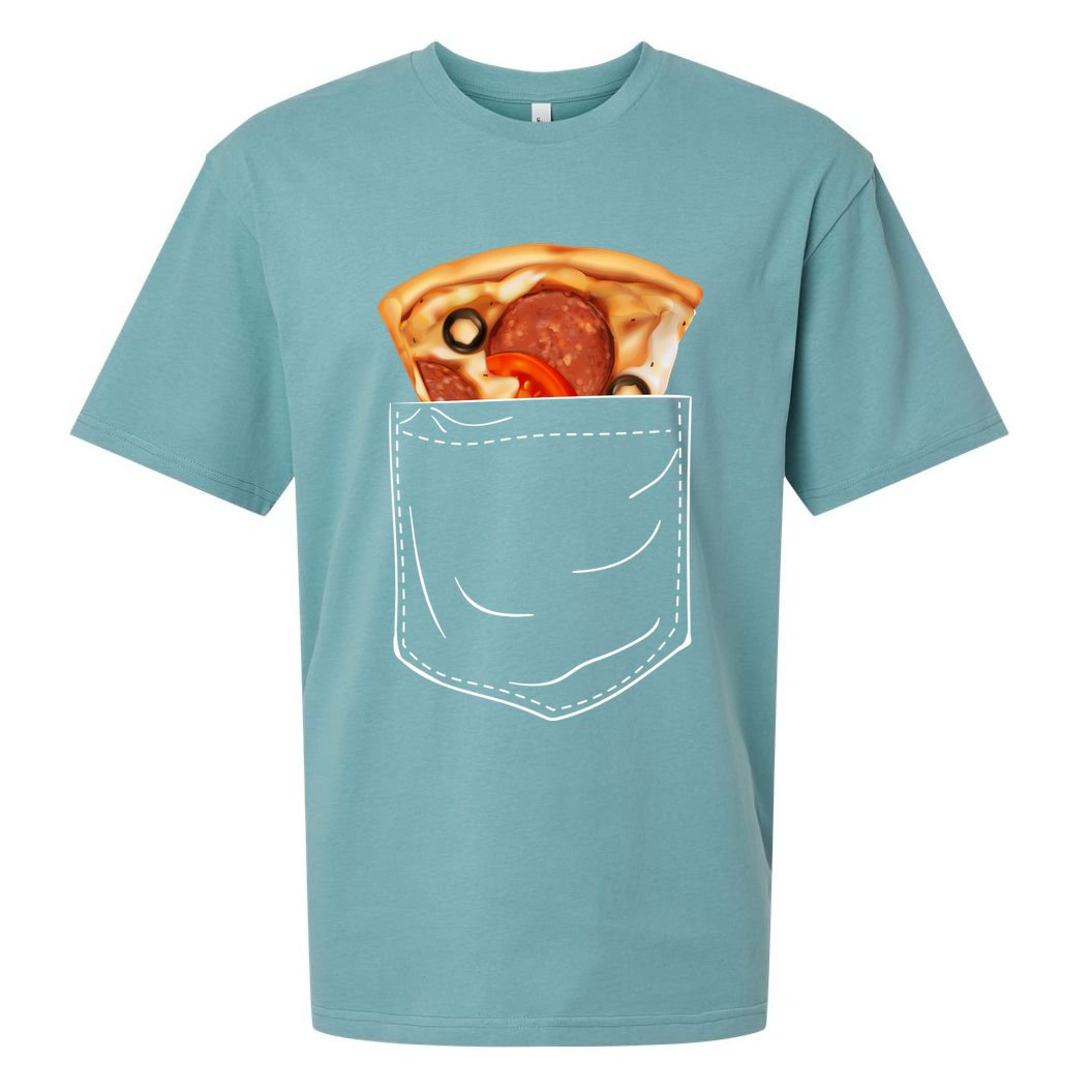 Pocket Pizza Slice Sueded Cloud Jersey T-Shirt