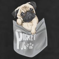 Pocket Pug Cute 7 Panel Mesh Trucker Snapback Hat