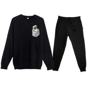 Pocket Pug Cute Premium Crewneck Sweatsuit Set