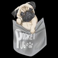 Pocket Pug Cute Zip Tote Bag