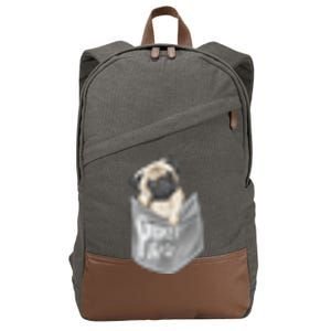 Pocket Pug Cute Cotton Canvas Backpack