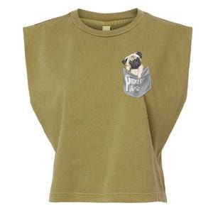 Pocket Pug Cute Garment-Dyed Women's Muscle Tee