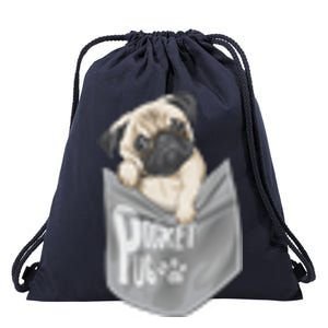 Pocket Pug Cute Drawstring Bag