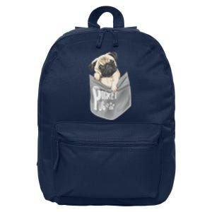 Pocket Pug Cute 16 in Basic Backpack