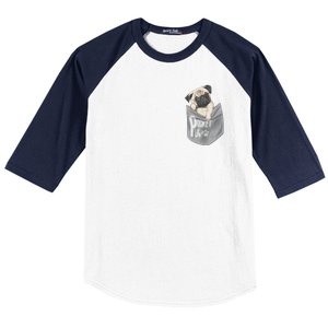 Pocket Pug Cute Baseball Sleeve Shirt