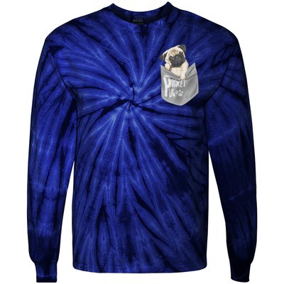 Pocket Pug Cute Tie-Dye Long Sleeve Shirt