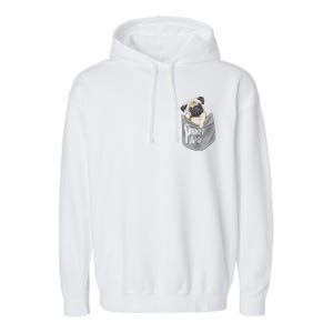 Pocket Pug Cute Garment-Dyed Fleece Hoodie