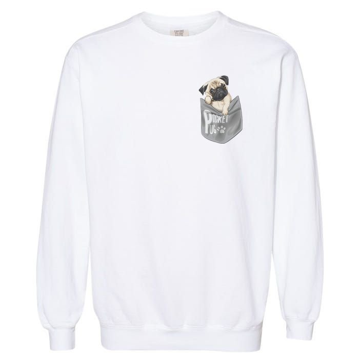 Pocket Pug Cute Garment-Dyed Sweatshirt