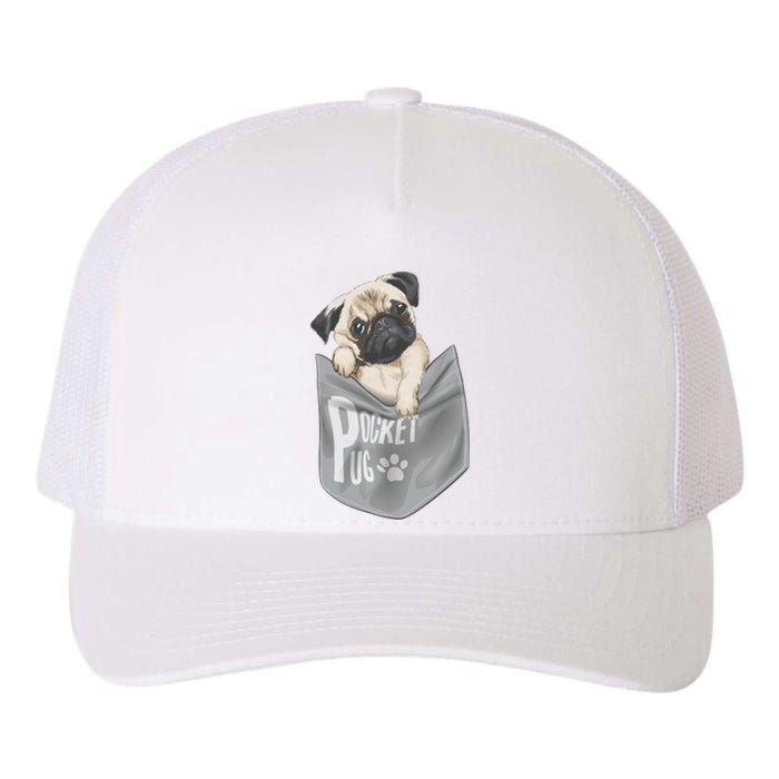 Pocket Pug Cute Yupoong Adult 5-Panel Trucker Hat