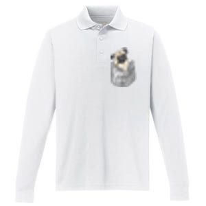 Pocket Pug Cute Performance Long Sleeve Polo