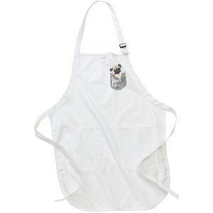 Pocket Pug Cute Full-Length Apron With Pockets