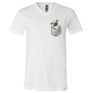 Pocket Pug Cute V-Neck T-Shirt