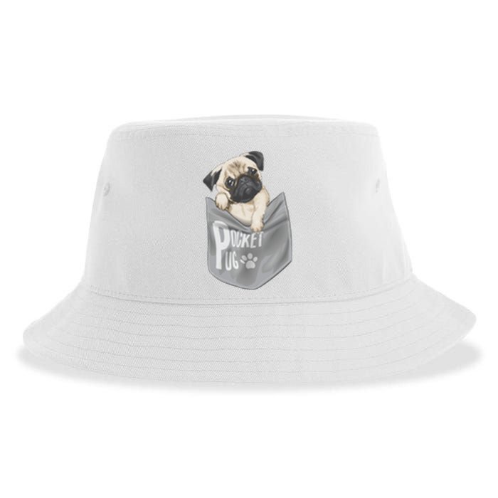 Pocket Pug Cute Sustainable Bucket Hat