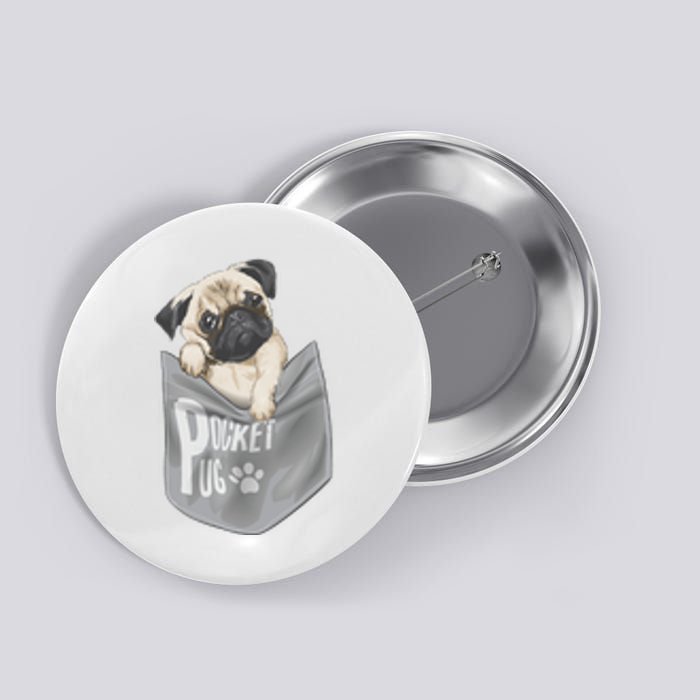 Pocket Pug Cute Button