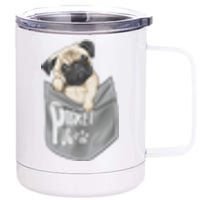 Pocket Pug Cute 12 oz Stainless Steel Tumbler Cup