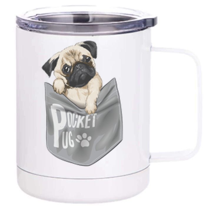 Pocket Pug Cute 12 oz Stainless Steel Tumbler Cup