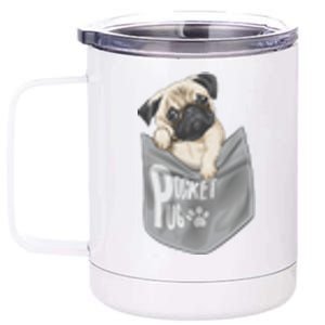 Pocket Pug Cute 12 oz Stainless Steel Tumbler Cup