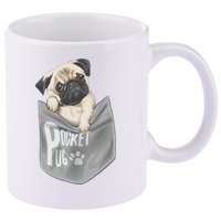 Pocket Pug Cute 11oz C Handle Ceramic Mug
