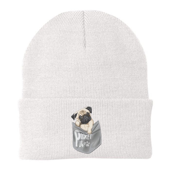 Pocket Pug Cute Knit Cap Winter Beanie