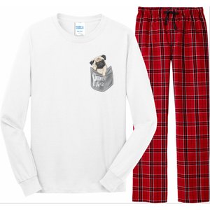 Pocket Pug Cute Long Sleeve Pajama Set