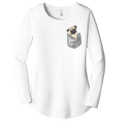 Pocket Pug Cute Women's Perfect Tri Tunic Long Sleeve Shirt