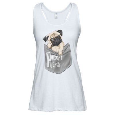 Pocket Pug Cute Ladies Essential Flowy Tank