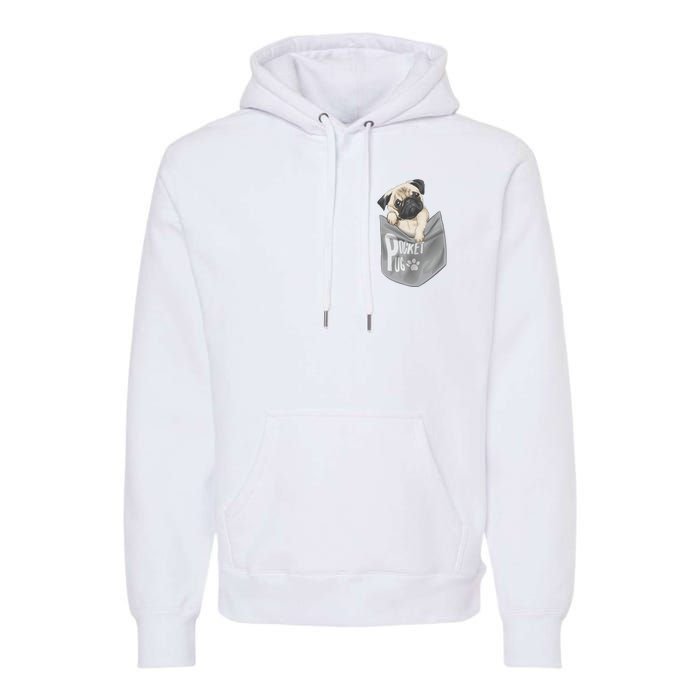 Pocket Pug Cute Premium Hoodie