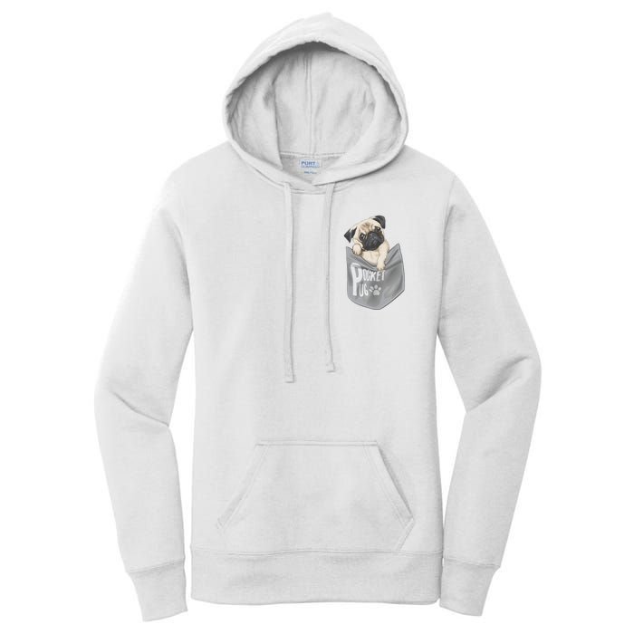 Pocket Pug Cute Women's Pullover Hoodie