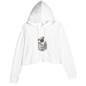 Pocket Pug Cute Crop Fleece Hoodie