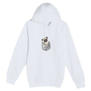 Pocket Pug Cute Premium Pullover Hoodie