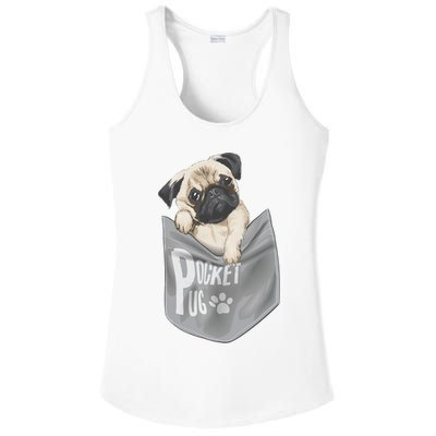 Pocket Pug Cute Ladies PosiCharge Competitor Racerback Tank