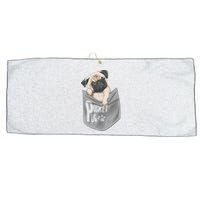 Pocket Pug Cute Large Microfiber Waffle Golf Towel