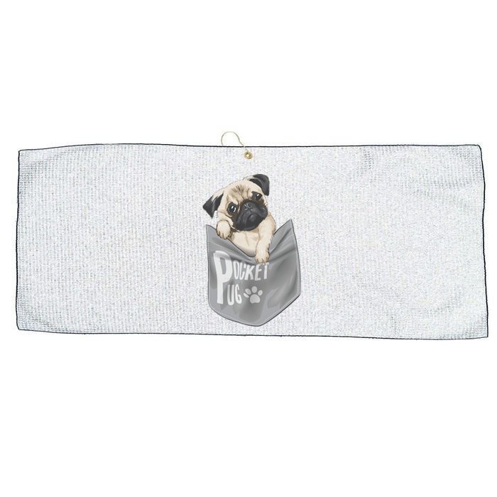 Pocket Pug Cute Large Microfiber Waffle Golf Towel