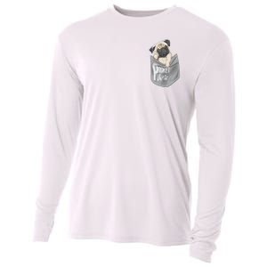 Pocket Pug Cute Cooling Performance Long Sleeve Crew