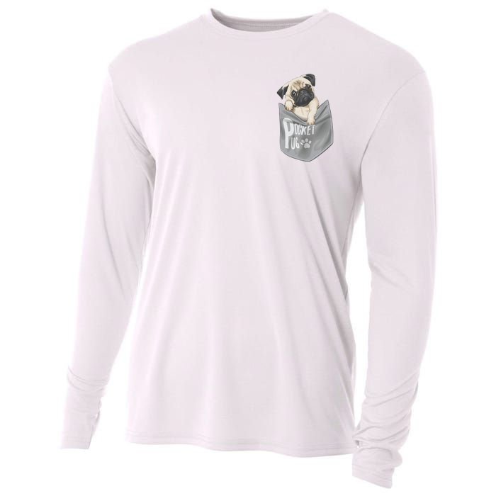 Pocket Pug Cute Cooling Performance Long Sleeve Crew