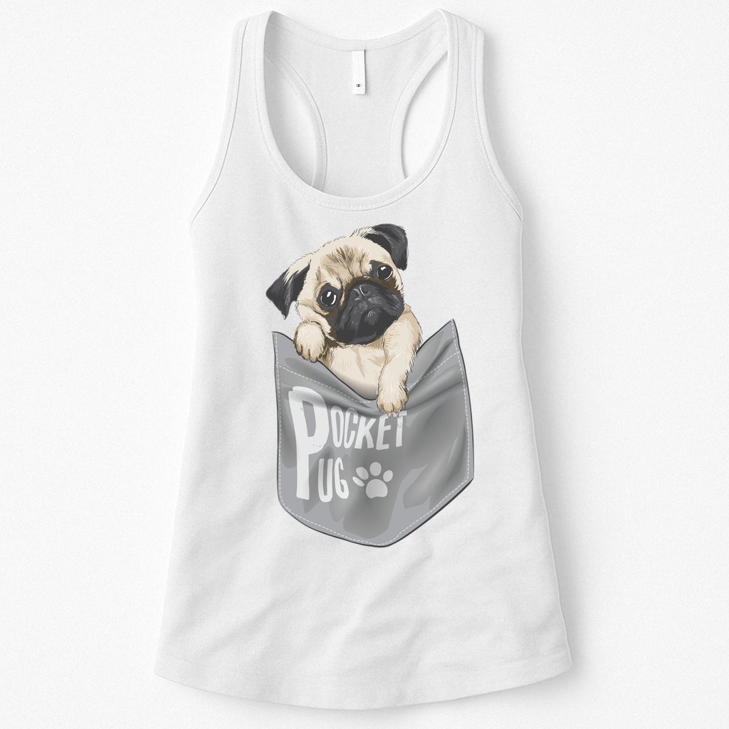 Pocket Pug Cute Womens Tank Top