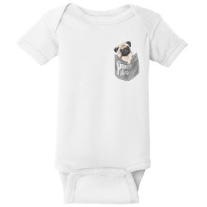 Pocket Pug Cute Baby Bodysuit