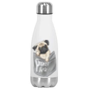 Pocket Pug Cute Stainless Steel Insulated Water Bottle