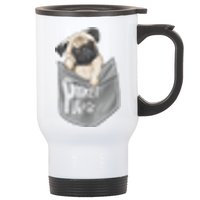 Pocket Pug Cute Stainless Steel Travel Mug