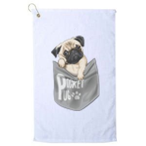 Pocket Pug Cute Platinum Collection Golf Towel