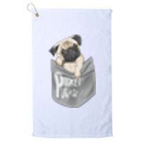 Pocket Pug Cute Platinum Collection Golf Towel