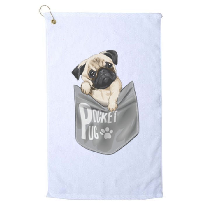 Pocket Pug Cute Platinum Collection Golf Towel