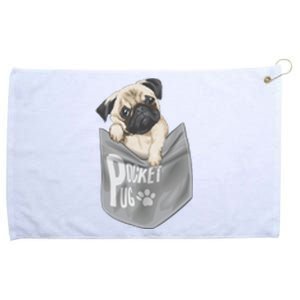 Pocket Pug Cute Grommeted Golf Towel